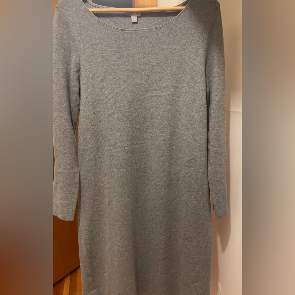 J. Jill Wool Sweater Dress Sz. M Petite Grey 57% viscose, 25% wool